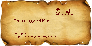 Daku Agenór névjegykártya